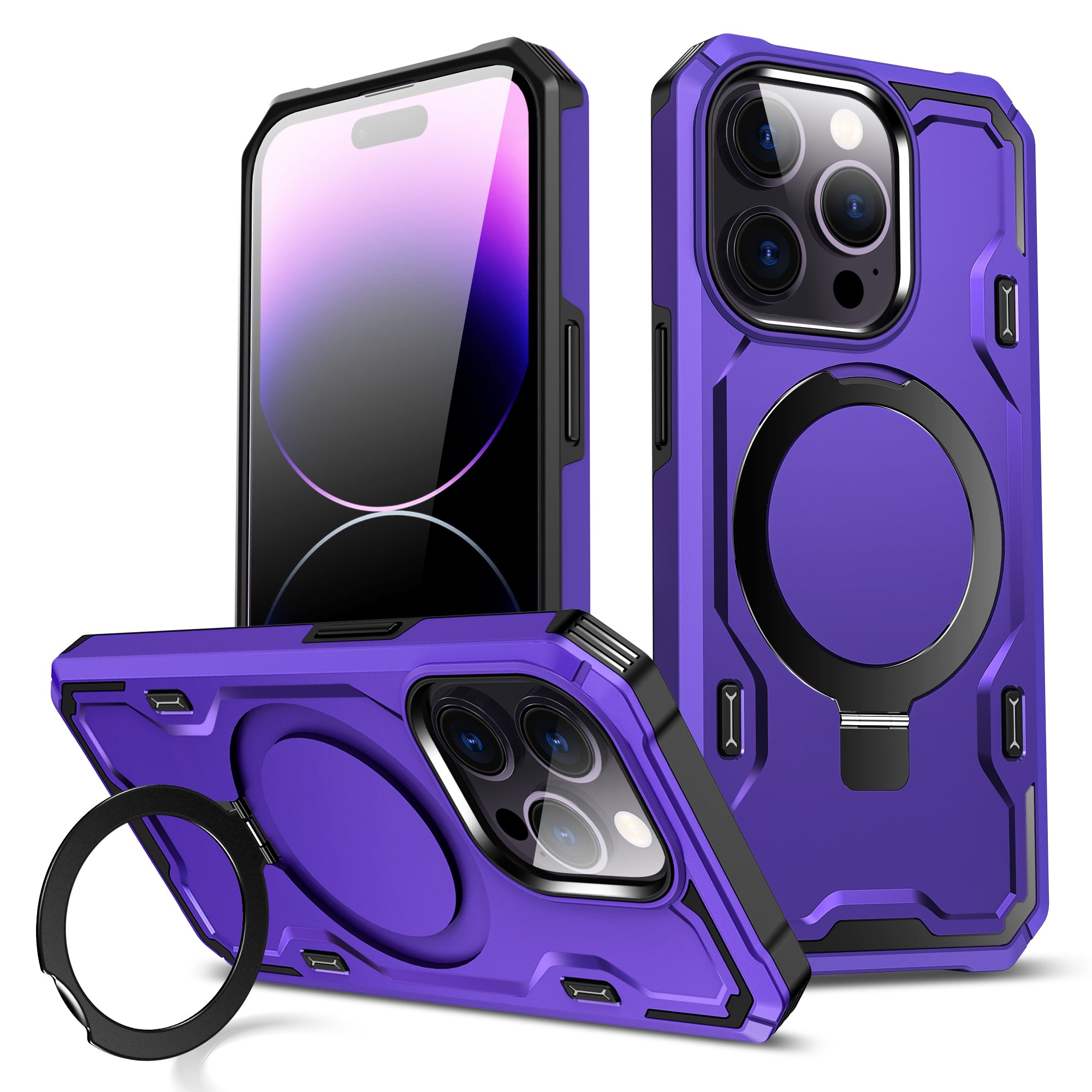 For iPhone 14 Pro Max Magnetic Phone Case Compatible with Magsafe TPU PC Kickstand Cover For iPhone 14 Pro Max Magnetic Phone Case Compatible with Magsafe TPU PC Kickstand Cover
